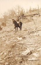 J55/ Notch Missouri RPPC Postcard c1920s Cowboy Horseback Horse  190