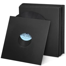Facmogu 10PCS 12in Vinyl Record Kraft Paper Jackets, Matte Black 350gsm Thick...