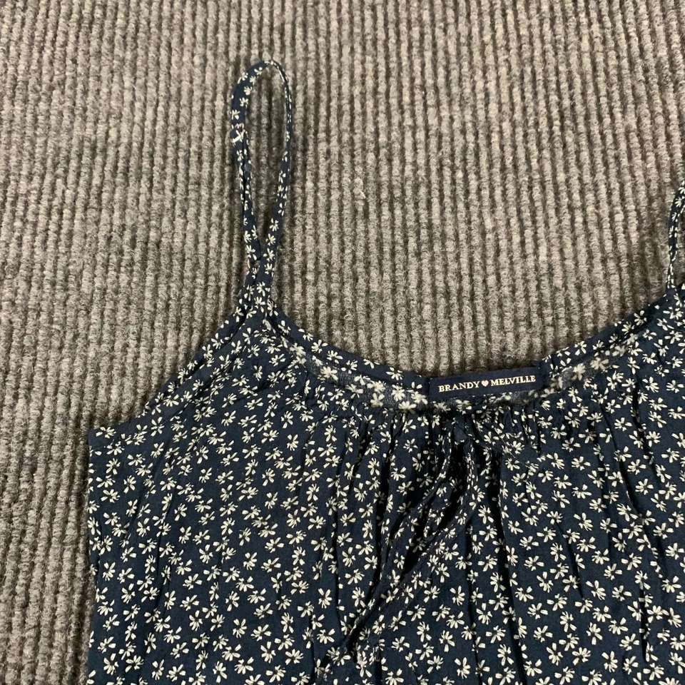 Vestido Brandy Melville para mujer 2 azul floral atado sin mangas ligero sin cordones Foto 4 de 4
