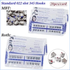 Dental Orthodontic Metal Mesh Base Brackets Standard Roth/MBT 022 345 Hooks