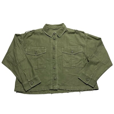 American Eagle Army Green Long Sleeve Button Up Jacket Women’s Size M