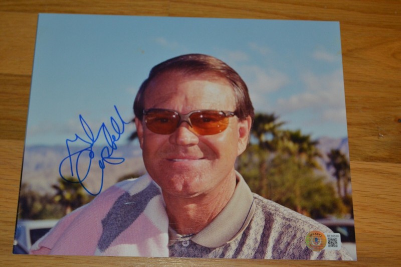 Glen Campbell ~ Autographed Color 8x10 Photo with Beckett Hologram COA