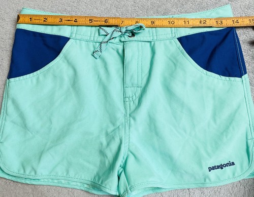 Patagonia Girl’s Board/Swim Shorts, Green/Blue, Size 12 - Picture 4 of 9