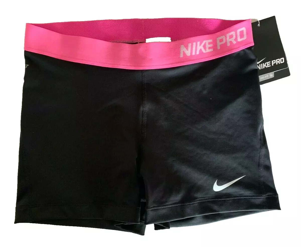 NEW! NIKE PRO [L] Women's 3 COMPRESSION Yoga/Gym SHORTS-Black