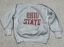 Ohio State Sweatshirt XL VINTAGE Genus Made in USA Red Grey Long Sleeve VTG