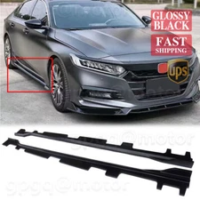For Honda Accord 2018-2022 Glossy Black Bottom Extension Lip Set Side Body Skirt