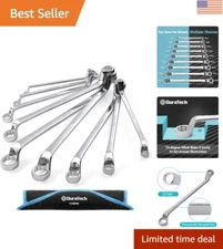 Professional 9-Piece Metric Wrench Set - 75-Degree Offset, Organized in Pouch