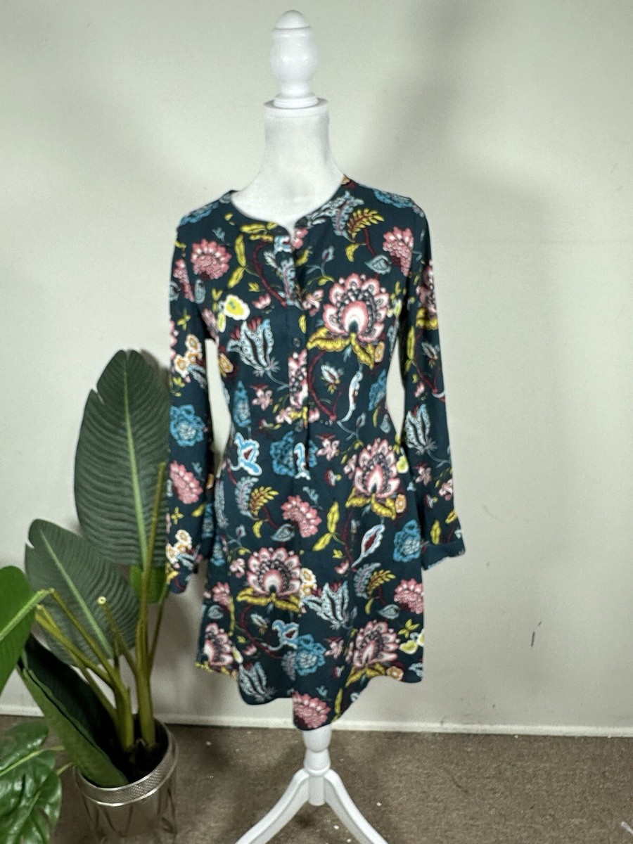 Loft Women's Floral Print Multicolored Long Sleeve Dress, Size 0p | eBay