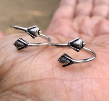 2 Pc 925 Sterling Silver Toe Rings Adjustable, Oxidized, Kids Rings, Bud Shape