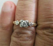 Vintage 14K Gold Diamond Engagement Ring Center .20 Carat D-VS2 Value 3,500
