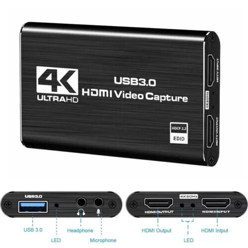 4K Audio Video Capture Card USB 3.0 HDMI Video Capture Device Full HD Recording - Afbeelding 9 van 14
