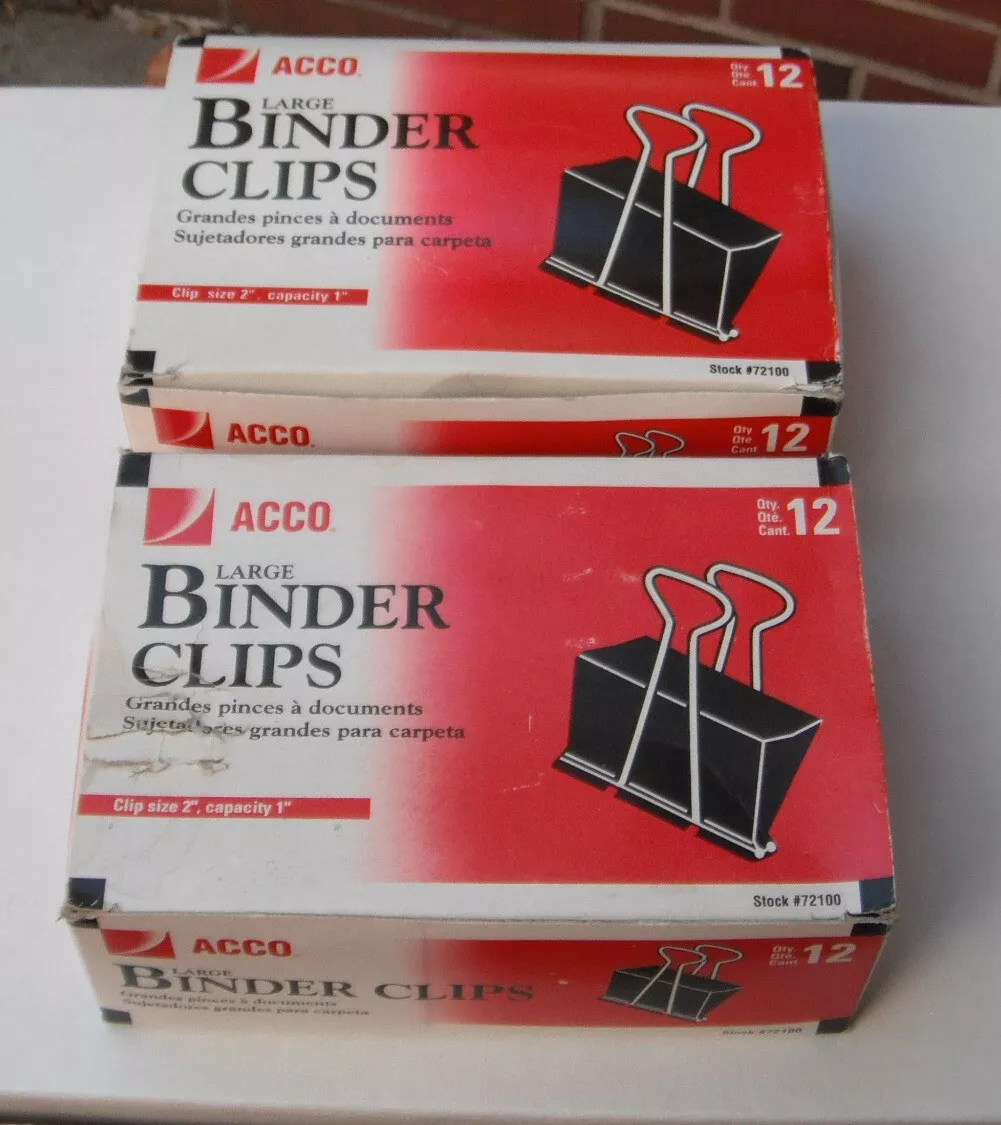 ACCO large binder clips 72100 24 pieces never used 2