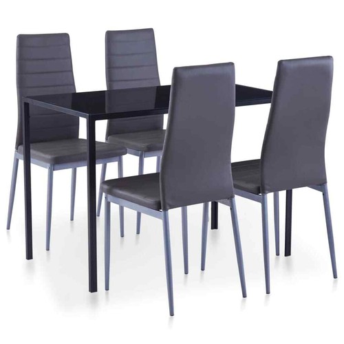 Modern 5/7 Pieces Dining Set Tempered Glass Kitchen Dinner Table & 4/6 chairs - Picture 3 of 17
