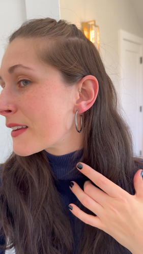 Sheila Fajl Petite Favorite Hoop Earrings in Gunmetal - Video 1 of 1