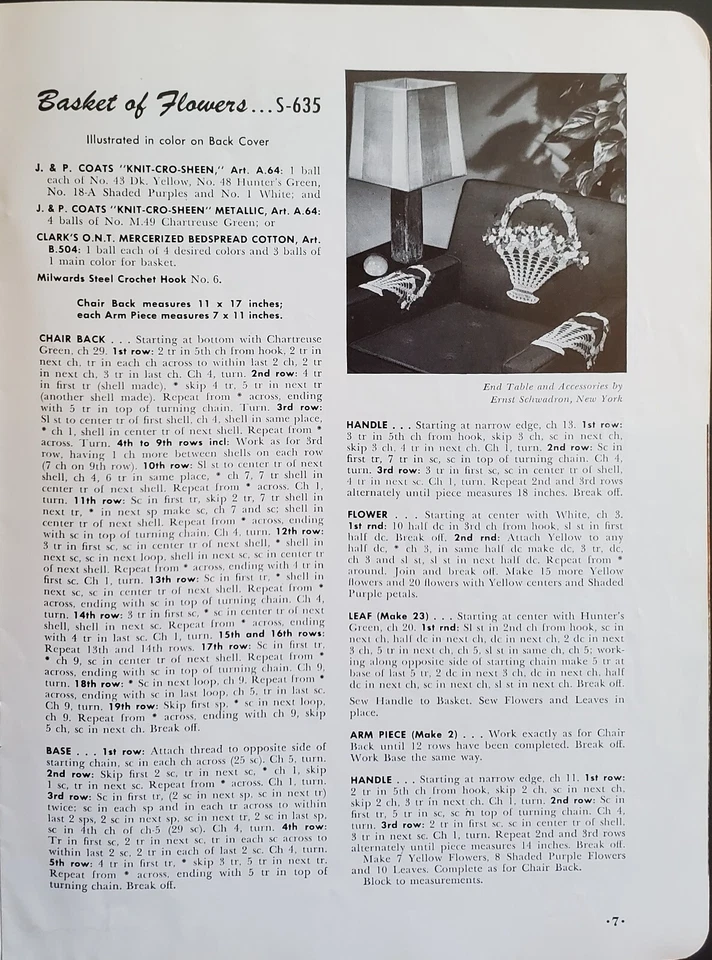 Chair Sets Smart Crochet Patterns By Coats & Clark s6 - Image 2 of 4