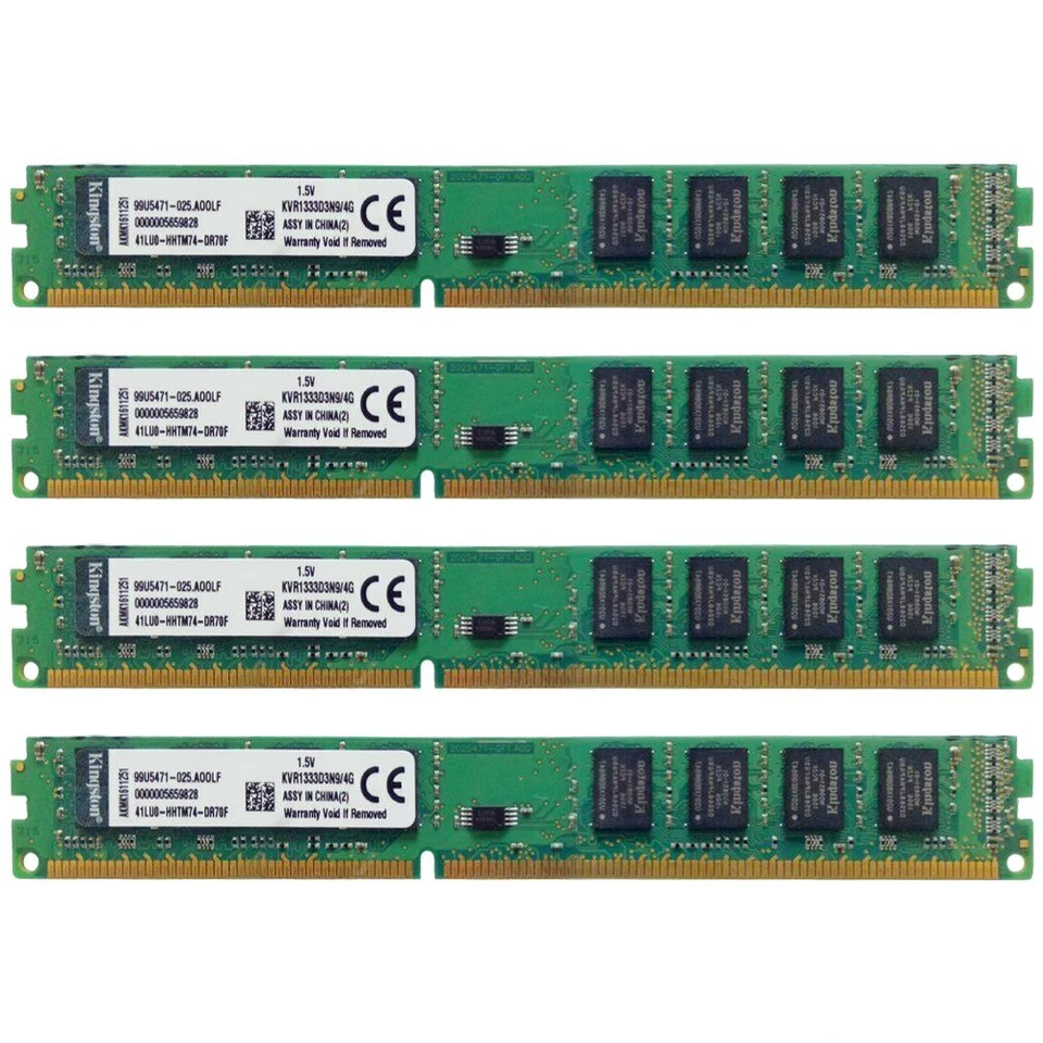 Kingston 16GB 4x 4GB DDR3 1333MHz PC3-10600U KVR1333D3N9/4G Desktop Memory SDRAM - Image 2 of 4