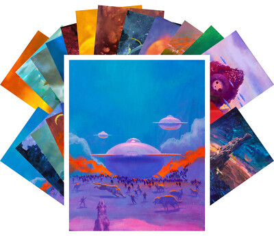 Postcard Pack (24 pcs) Surrealism Vintage Sci-Fi Comic Art by Paul Leher CC1212