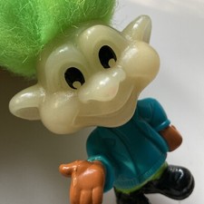 Vintage Neon Green Hair Troll Doll Burger King Kids Club Glow In The Dark 1990s