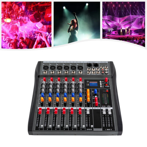 6-Channel Audio Mixer Bluetooth USB DJ Sound Mixing Console Sound Board Studio