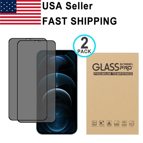 2PK Privacy Tempered Glass Protector For iPhone XR 11 12 13 14 15 16 Pro Max - Picture 8 of 24