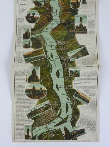 Leporello Rin-Panorama de Maguncia a Colonia, editorial Suder Druck Heiss & Co. - Imagen 6 de 12