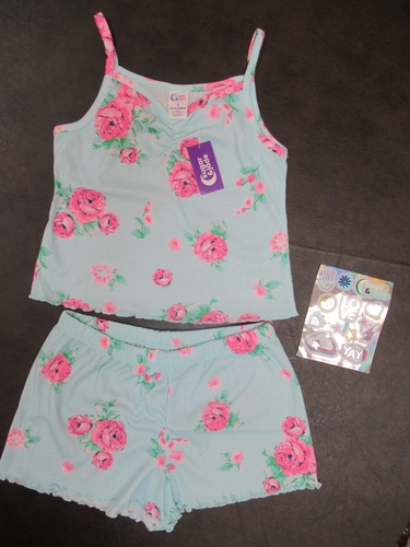 NWT! Sugar & Jade Size 8 Floral Pajama Set With S&J Stickers!