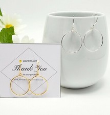 Set 2 Stainless Steel Rounded Small Hoop Earrings for Women Gold filled silver
