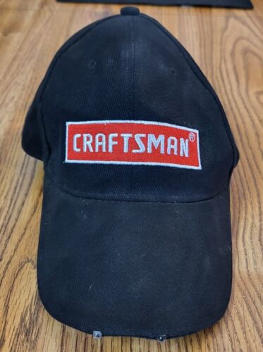 Vintage schwarze Handwerker Logo Mütze mit funktionierenden Schirmen Scheinwerfer - Bild 2 von 9