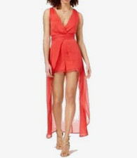 Material Girl M GirlJuniors Crisscross Chiffon Sk Hibiscus-Small-Red