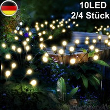 Luces Solares Jardín 10 LED 4X Lámparas Solares Impermeable Luciérnagas Luces Solares