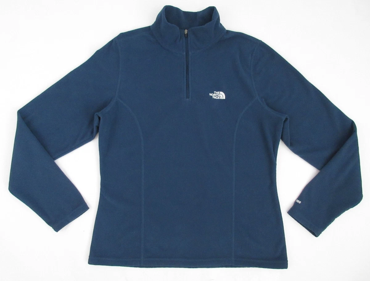 Women’s The North Face TKA 100 Glacier 1/4 Zip Fleece Top Dark Blue ALJ0  MEDIUM