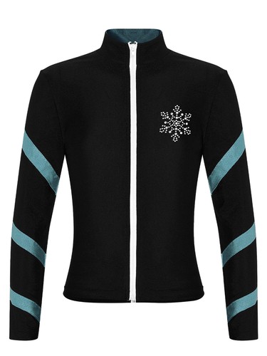 UK Girls Fleece Figure Ice Skating Jacket Full Zip Practice Skating Sweatshirts - Picture 55 of 90