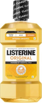 Original Intense Antiseptic Oral Care Mouthwash to Kill  of