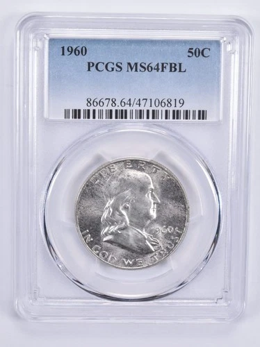 MS64 FBL 1960 Franklin Half Dollar PCGS Blue Label *1846