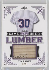 2021 Leaf Lumber Game Used Lumber Purple 8/9 Tim Raines #GUL-96 HOF uk2