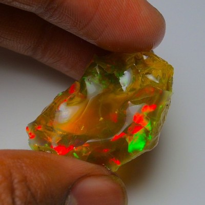 Ethiopian Oil Opal Specimen  33.40  cts Natural Rough Gemstone - Fire Opal Roug
