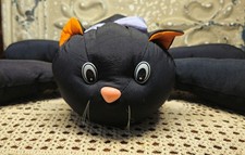 Vintage 1993 Black Kitty Cat Plush Toy Halloween Gibson Greeting