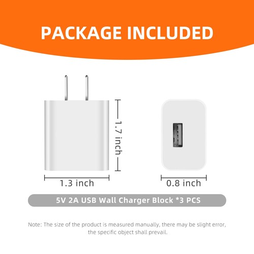 3 Pack USB Wall Charger Block 5V 2A AC Power Adapter Plug 10W for iPhone 13 1... - Photo 5 sur 5