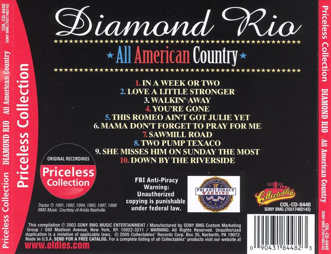 Diamond Rio Country Cd DIAMOND RIO - ALL AMERICAN COUNTRY NEW CD 755174821424| eBay