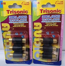 2 Pack 3 RCA Jack to 3 RCA Jack Adapter   Gold Plated Audio Video Coupler Set