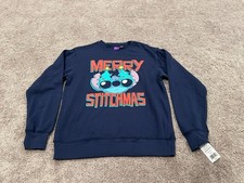 Disney Stitch Pullover Sweatshirt Blue, Merry Stitchmas Small NWT