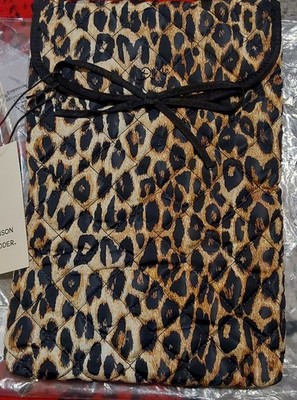 Damson Madder Quilted Leopard Print Shell Laptop Case For 15'' NWT    