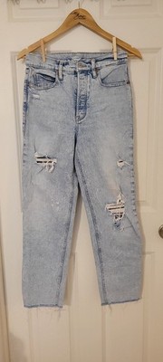 Old Navy, Light wash, Distressed, Ski High, Straight leg jeans, Size 4