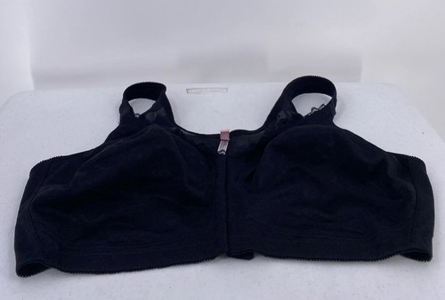Comfort Choice Bra 50DDD Black No Wire Unpadded Adjustable Strap Front ...