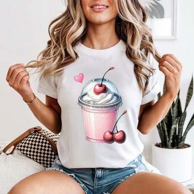 Cherry Smoothie Drink süßes Damen T-Shirt