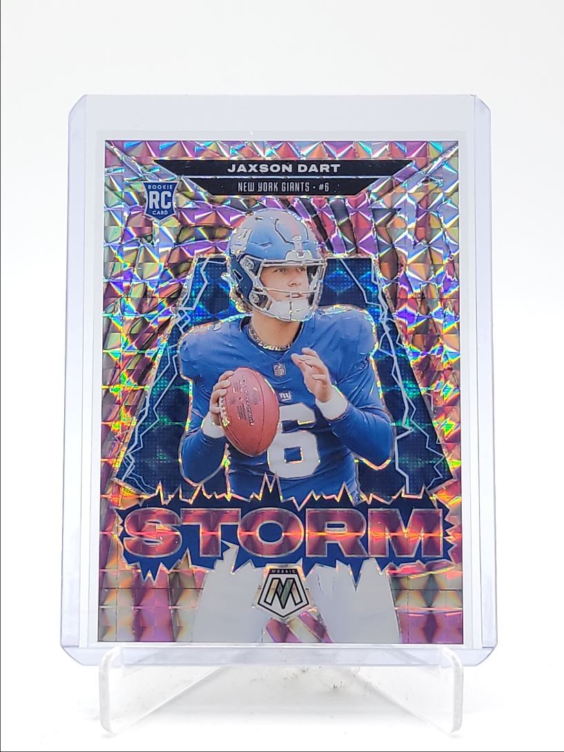 JAXSON DART 2025 MOSAIC STORM ROOKIE PURPLE MOSAIC GIANTS RC /49 Q4407