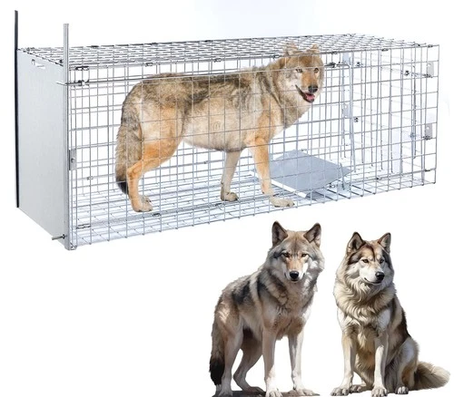 57" Large Humane Live Animal Trap,Collapsible Large Animal Catcher Cage,Cage ...