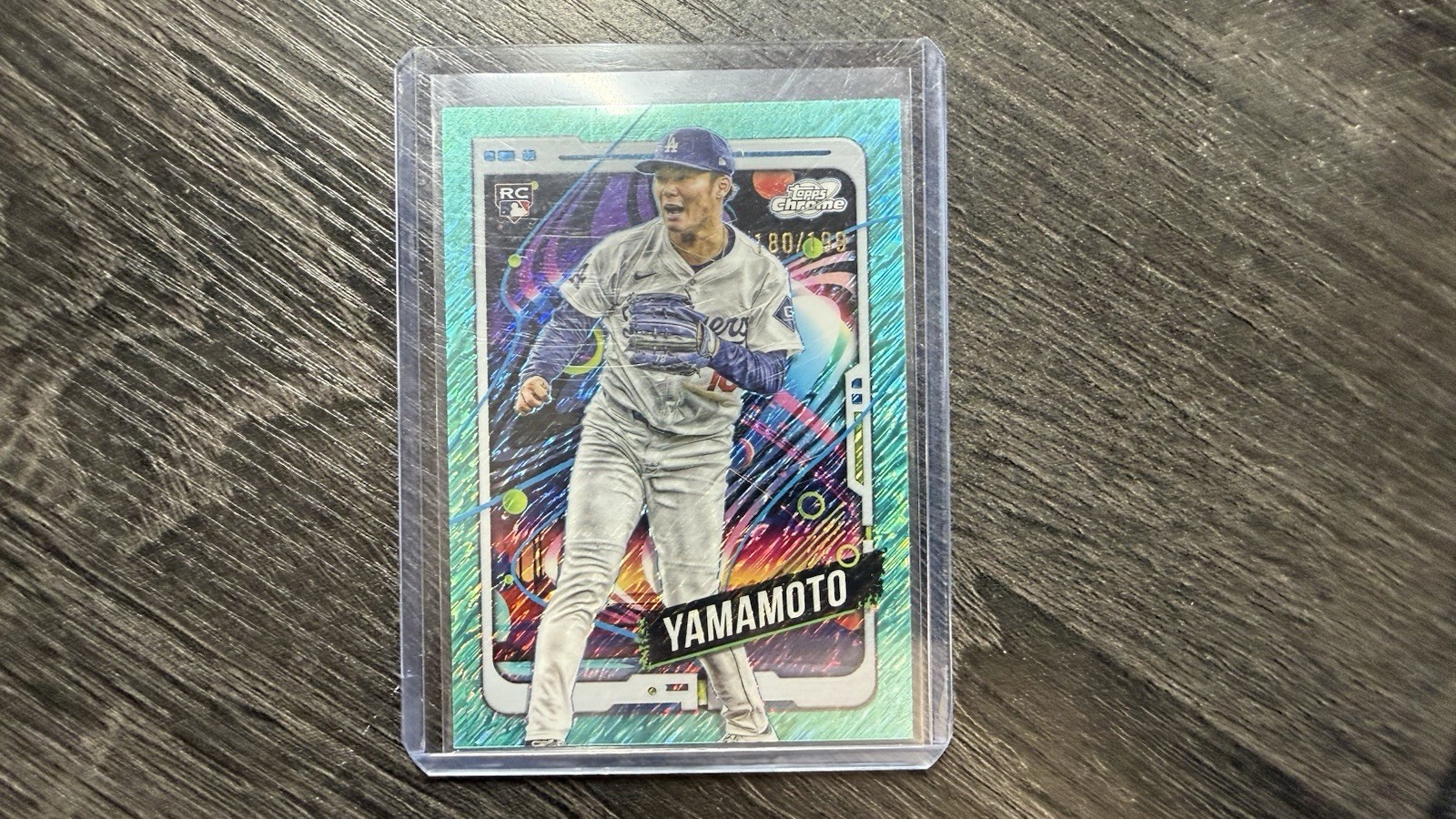 Yoshinobu Yamamoto 2024 Topps Chrome Cosmic #125 Aqua Equinox
