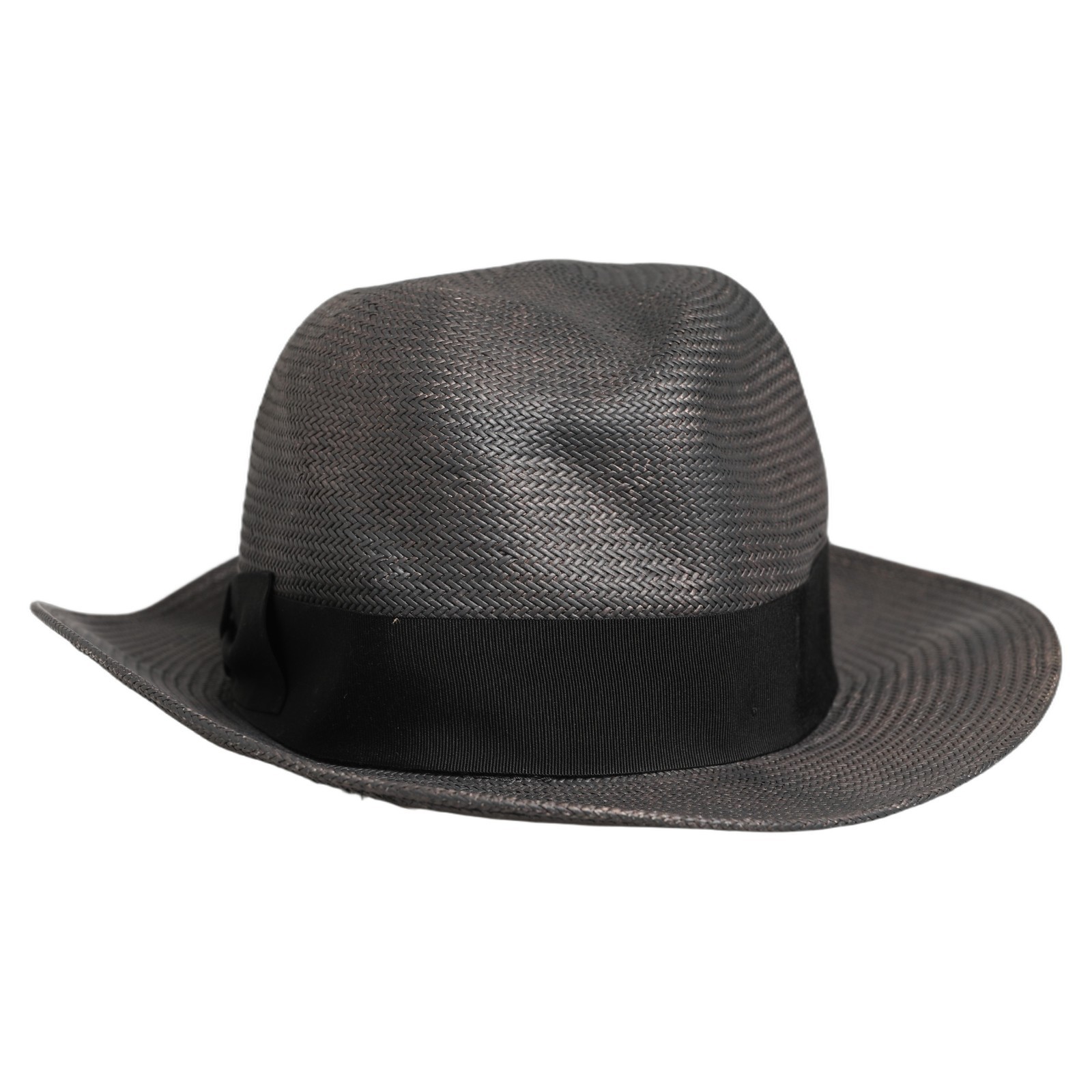 DOLCE & GABBANA Hat Men Gray Paper Woven Wide Brim Fedora s. 59 / L RRP 280usd image 3