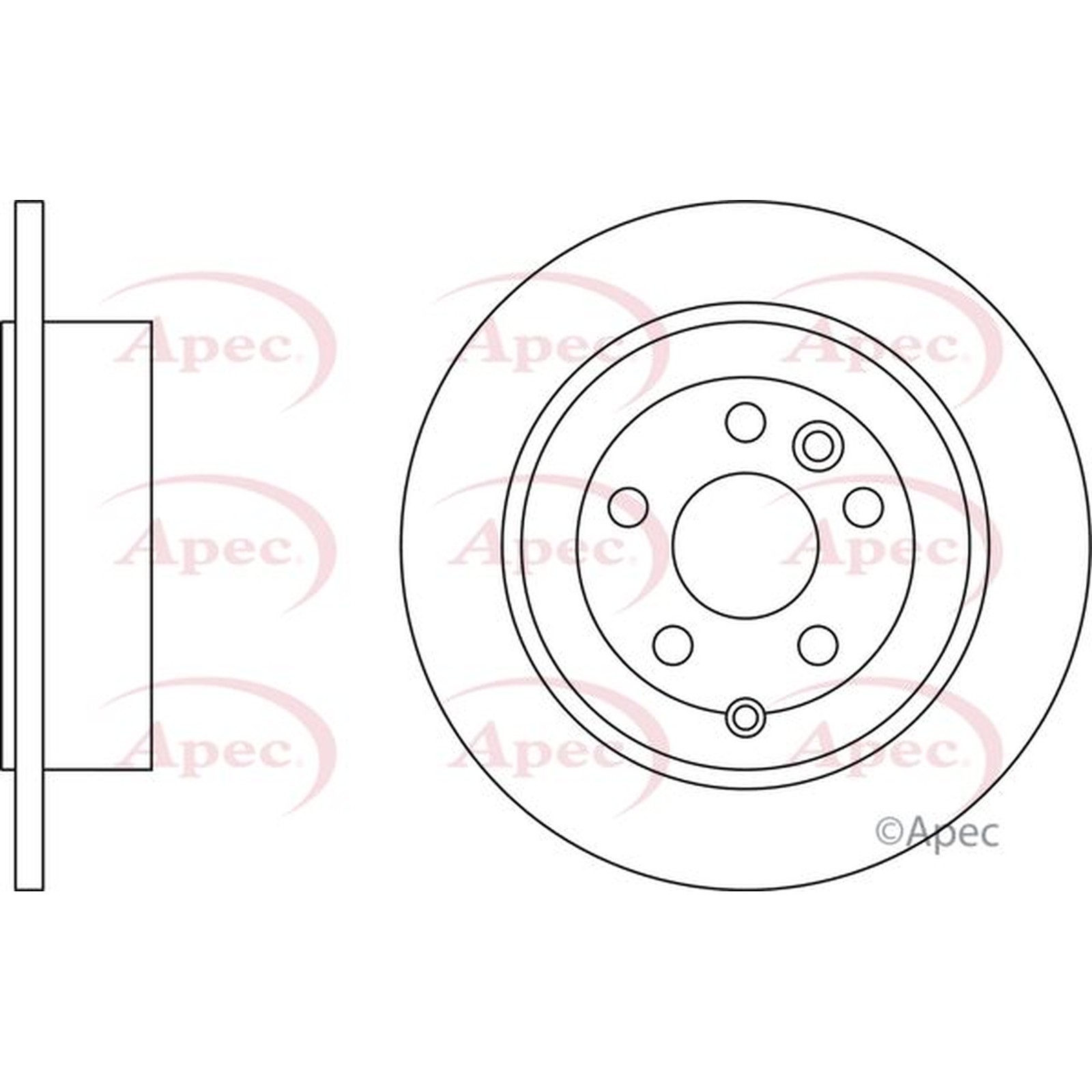 Apec Red Rear Brake Disc DSK2520 - OE High Quality Precision Engineered Part